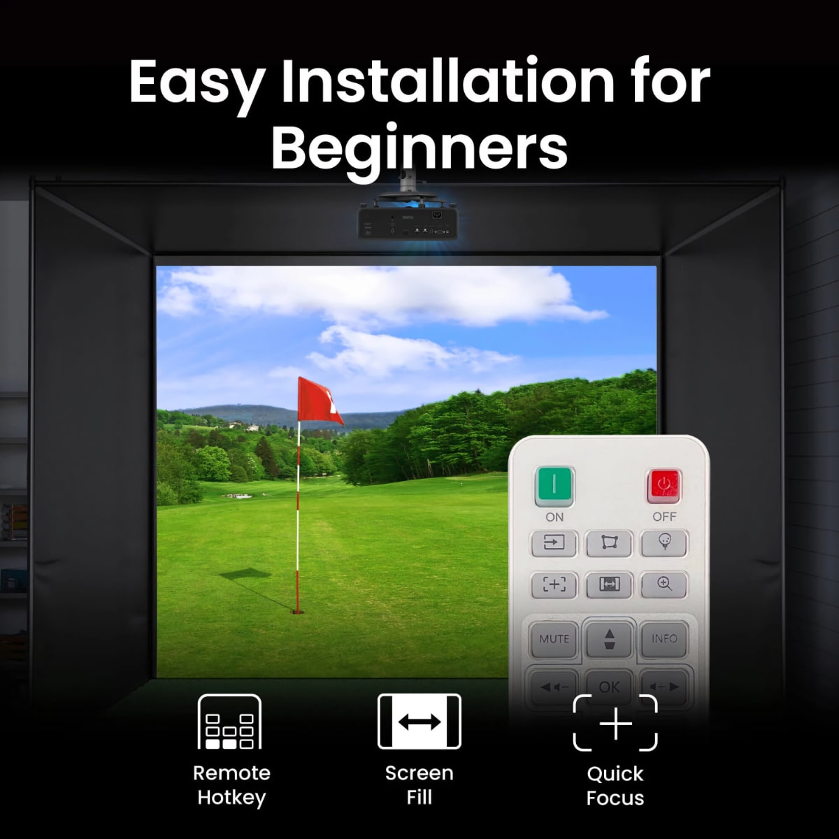 BenQ AH500ST 4000lms 1080p Short Throw Laser Golf Simulator Projector