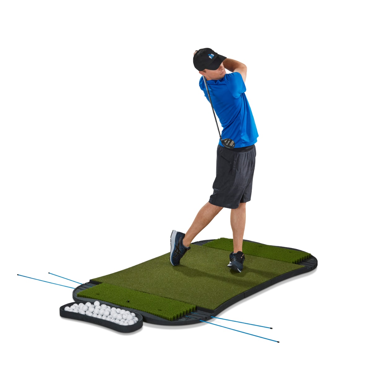 Fiberbuilt Grass Series Hourglass Pro Studio Golf Mat - Double Hitting