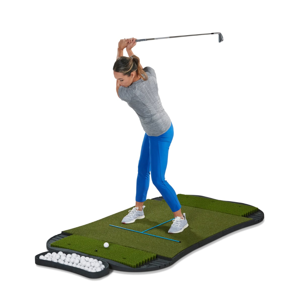 Fiberbuilt Grass Series Hourglass Pro Studio Golf Mat - Double Hitting