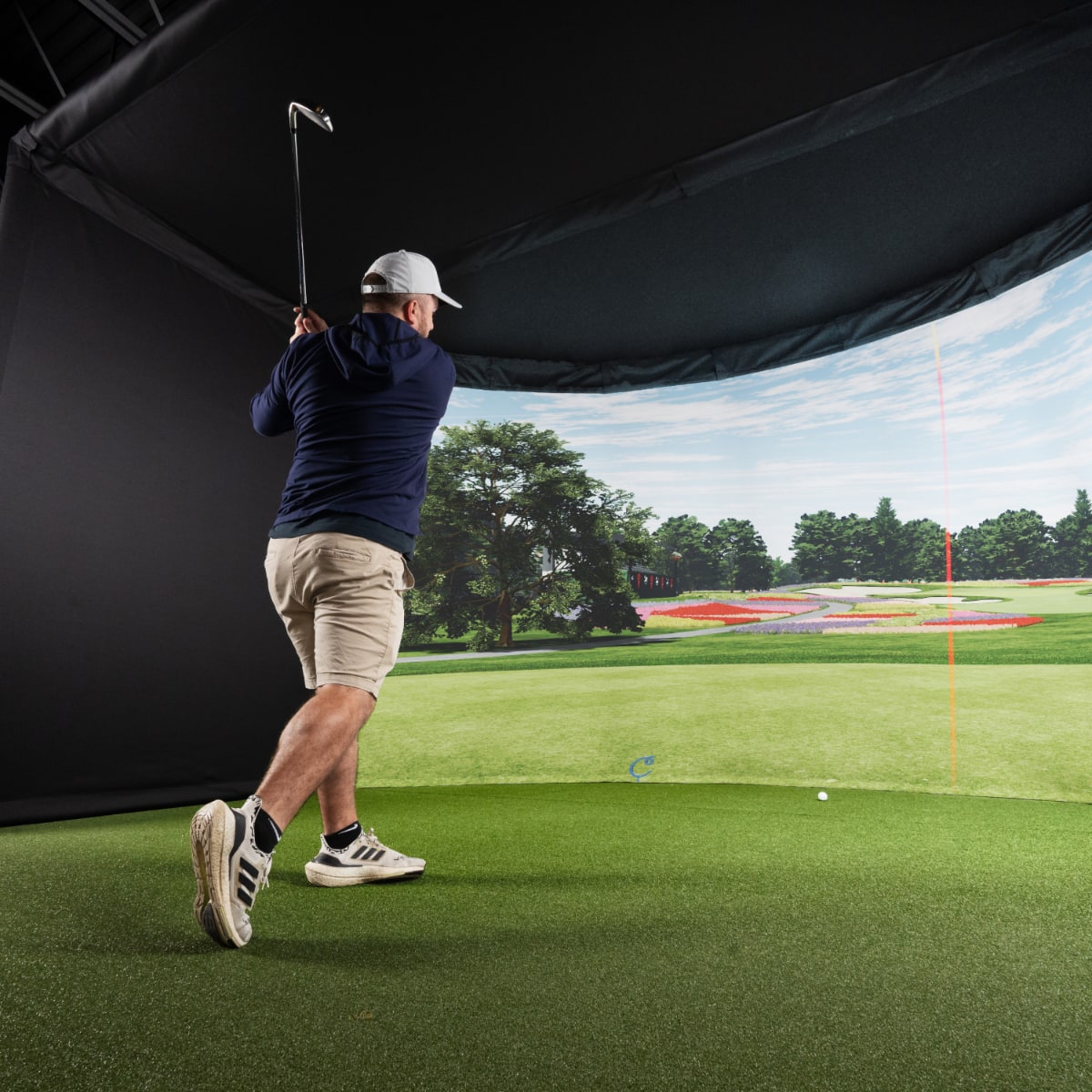 Carl's Place Curved Golf Simulator Enclosure Kit With Impact Screen