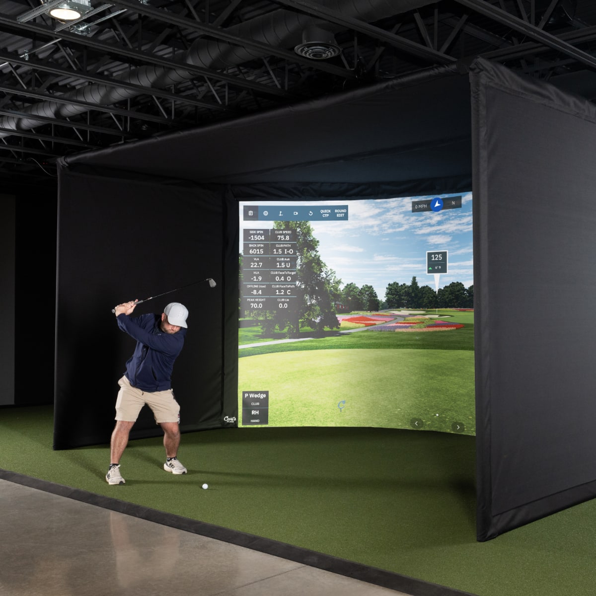 Carl's Place Curved Golf Simulator Enclosure Kit With Impact Screen