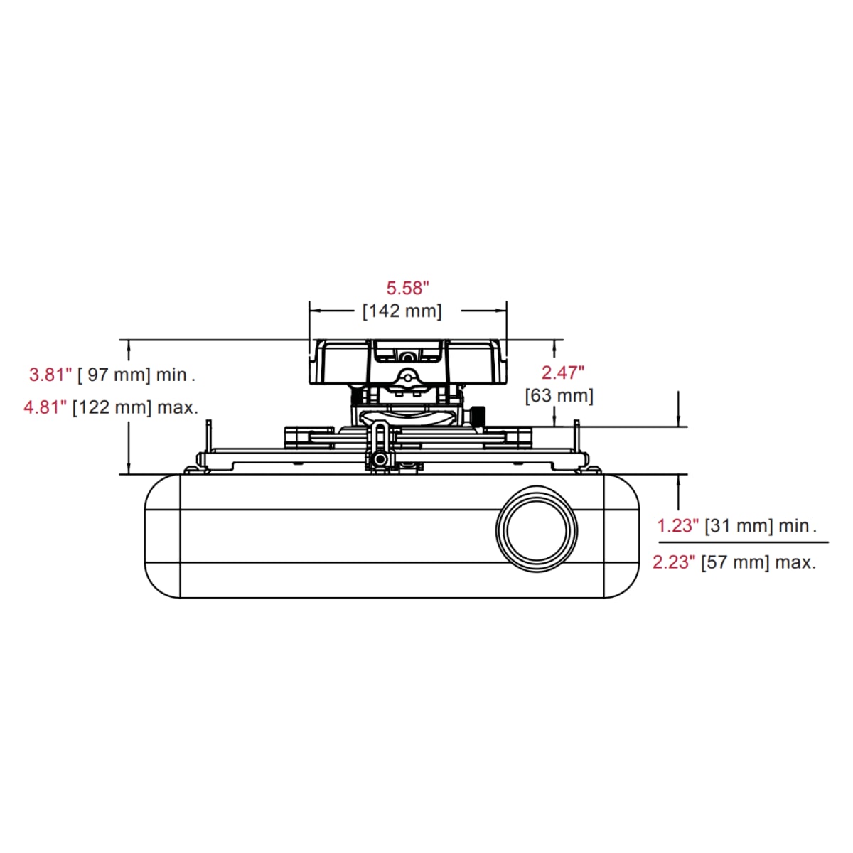 Flush-Mount Ceiling Projector Mount